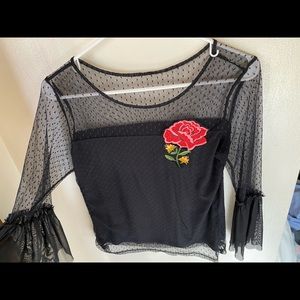 Sheer long sleeve shirt